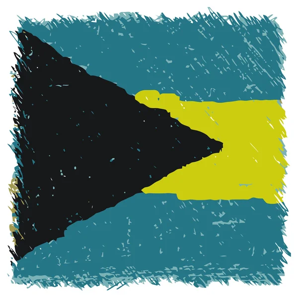 Bandeira das Bahamas, feito à mão, forma quadrada —  Vetores de Stock