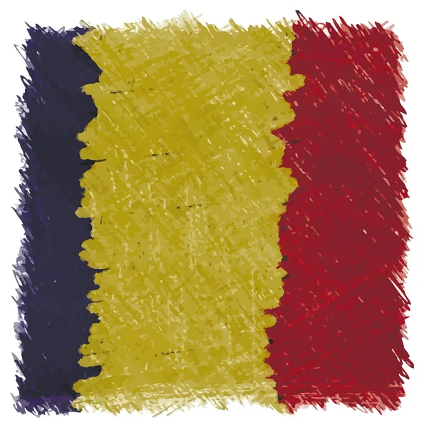 Vlag van Roemenië, handgemaakte, vierkante vorm — Stockvector