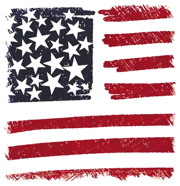 Flag of USA, United States of America, handmade, square shape — Stock Vector