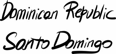 Dominican Republic, Santo Domingo, hand-lettered  clipart