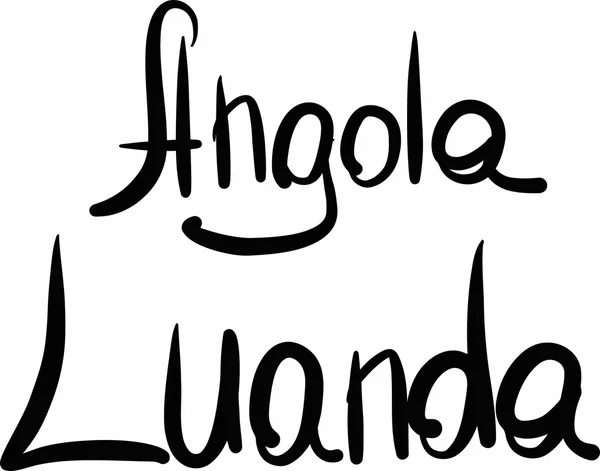 Angola, Luanda, letras à mão —  Vetores de Stock