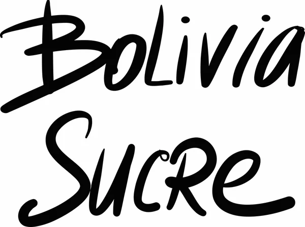Bolivia, Sucre, hand-lettered — Stock Vector