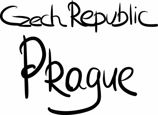 Чехія, Прага, Рука буквами — стоковий вектор