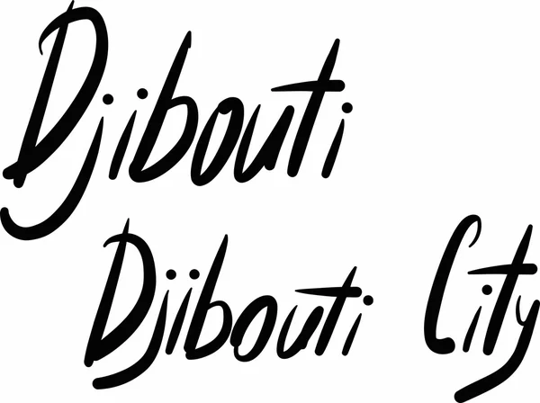 Djibouti, ciudad de Djibouti, con letras a mano — Vector de stock