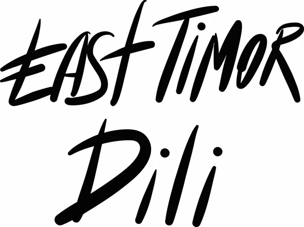 East Timor, Dili, hand-lettered — Stock Vector