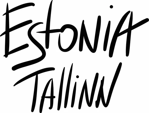 Estonia, Tallinn, hand-lettered — Stock Vector