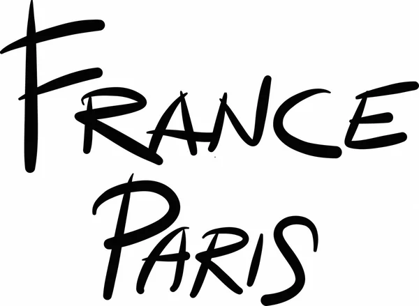 フランス、パリ、手書き — ストックベクタ