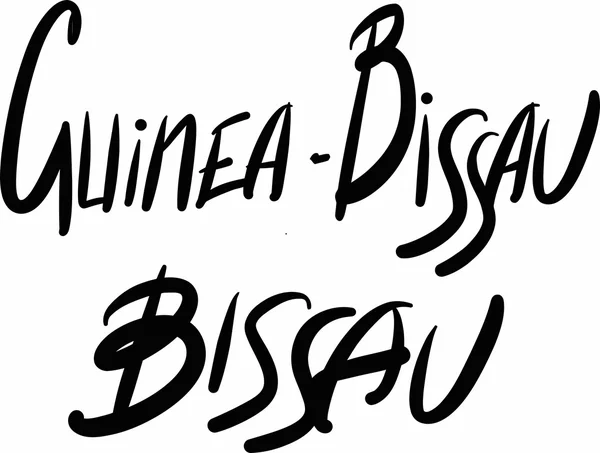 Guinea-Bissau, Bissau, hand-lettered — Stock Vector