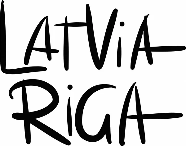 Latvia, Riga, hand-lettered — Stock Vector