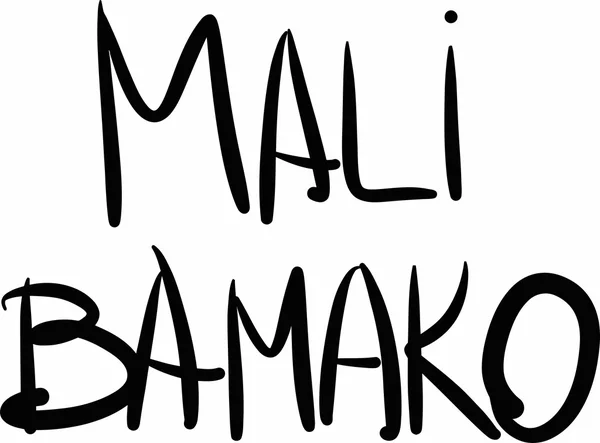 Mali, Bamako, letras à mão — Vetor de Stock