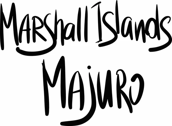 Islas Marshall, Majuro, con letras a mano — Vector de stock