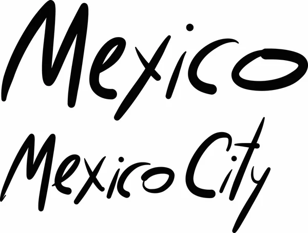 Mexiko, Mexiko Stadt, handbeschriftet — Stockvektor