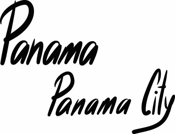 Panamá, Ciudad de Panamá, con letras a mano — Vector de stock