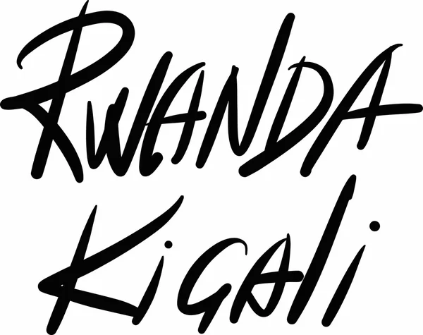 Ruanda, Kigali, letras à mão —  Vetores de Stock