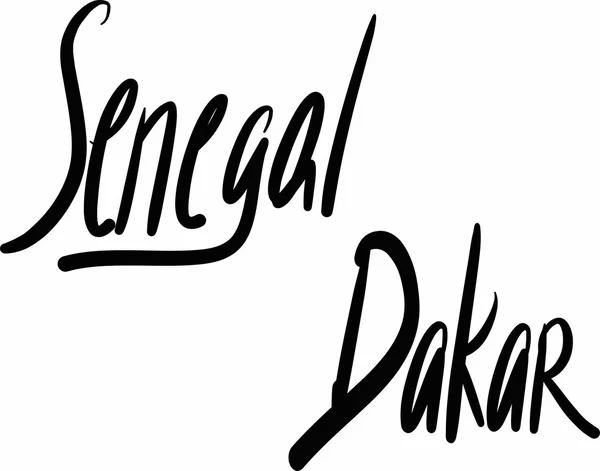 Senegal, Dakar, hand-lettered — Stock Vector