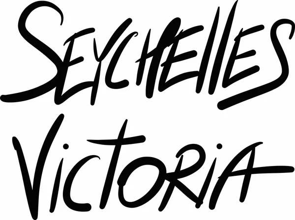 Seychelles, Victoria, hand-lettered — Stock Vector