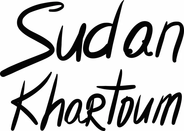 Sudán, Jartum, con letras a mano — Vector de stock