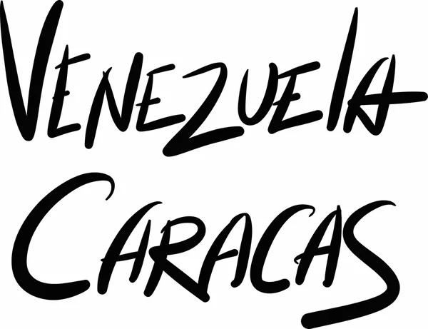 Venezuela, Caracas, letras à mão —  Vetores de Stock