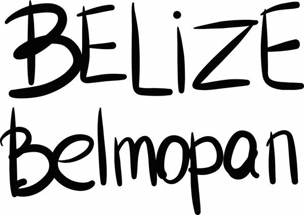 Belize, Belmopan, letras à mão Vetor De Stock