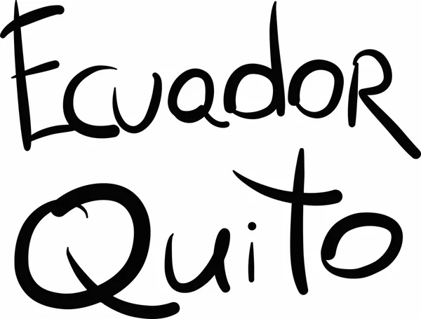 Equador, Quito, letras à mão Gráficos De Vetores