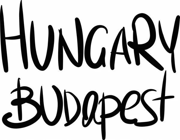 Hungria, Budapeste, letras à mão Ilustrações De Stock Royalty-Free