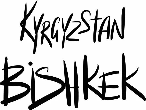 Quirguizistão, Bisqueque, letras à mão Vetor De Stock