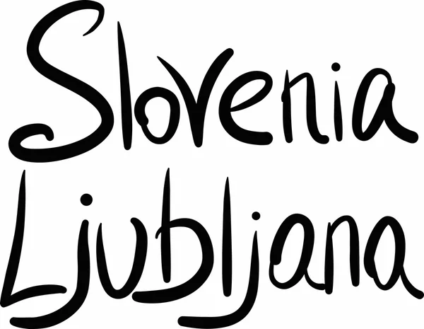 Eslovénia, Liubliana, letras à mão Gráficos De Vetores