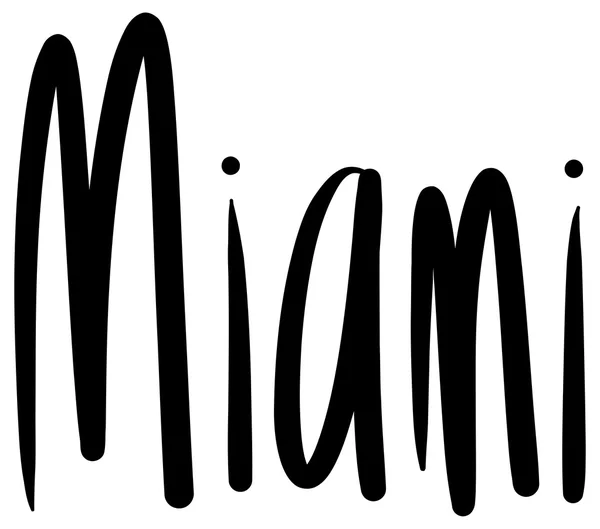 Miami city name handwritten — Stock Vector