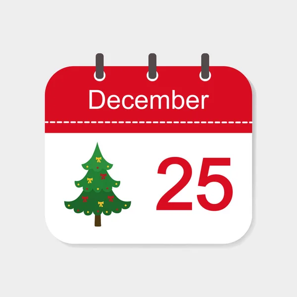 Календарь Икона Декабрь Рождественским Декором Векторная Иллюстрация — стоковый вектор