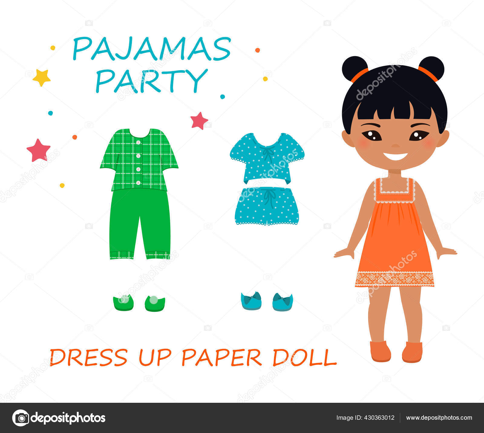 boneca de papel de festa do pijama com linda dama, roupas, penteados e  acessórios. ilustração vetorial 17611183 Vetor no Vecteezy