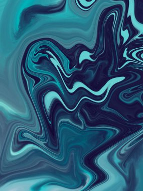 Soyut, bulanık arkaplan, turkuaz elementler, mavi, koyu mavi, siyah. Mavi Kirli Sanat. Mürekkep bulanıklığı.