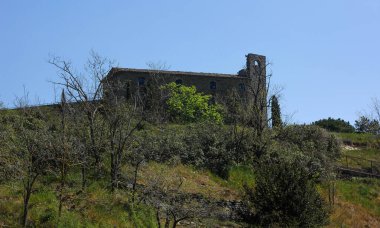 İtalya 'nın Cortona kentindeki antik Toskana Kalesi Girifalco Kalesi  