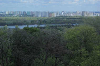 Ukrayna 'nın Kiev kentinin panoramik üst görüntüsü 