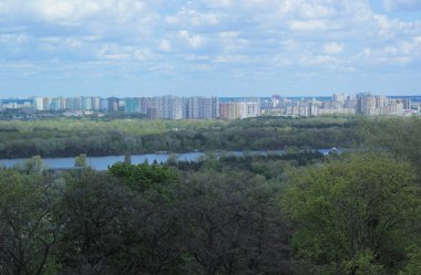 Ukrayna 'nın Kiev kentinin panoramik üst görüntüsü 