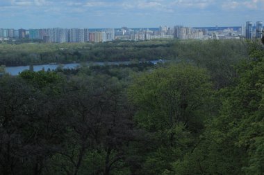 Ukrayna 'nın Kiev kentinin panoramik üst görüntüsü 