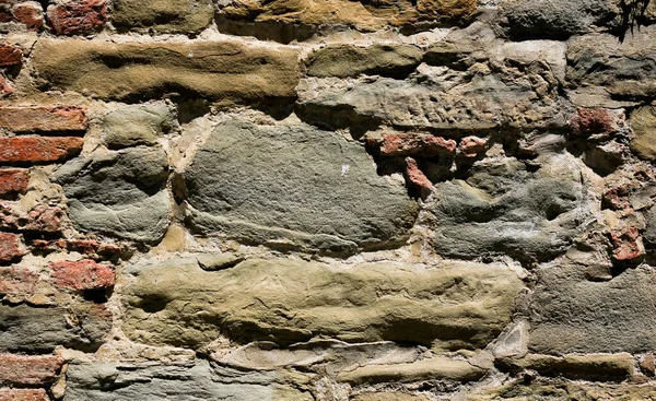 Fondo Pared Medieval Con Inserciones Piedra — Foto de Stock