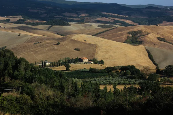 Πανοραμική Θέα Της Τοσκάνης Ιταλία Θέα Μεσαιωνικά Σπίτια — Φωτογραφία Αρχείου