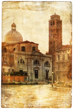 Venedik görünümlerinde vintage tarzı