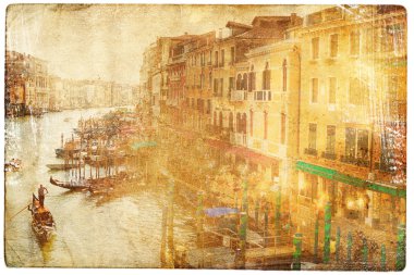 Venedik görünümlerinde vintage tarzı