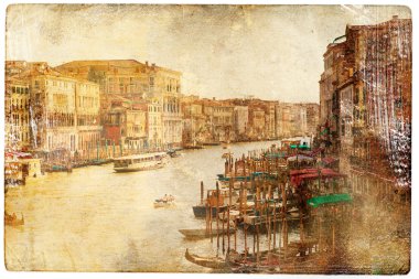 Venedik görünümlerinde vintage tarzı