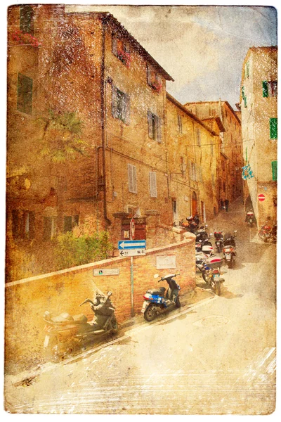 Uitzicht op Siena in vintage stijl — Stockfoto