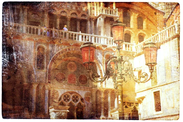 Venedik görünümlerinde vintage tarzı