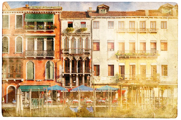 Kilátás nyílik Velence, vintage stílusban — Stock Fotó