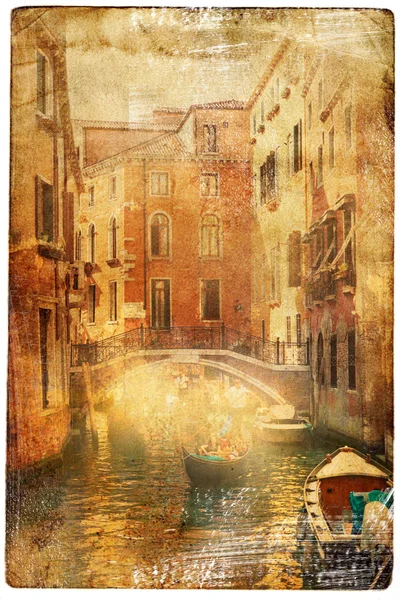 Uitzicht op Venetië in vintage stijl Stockfoto