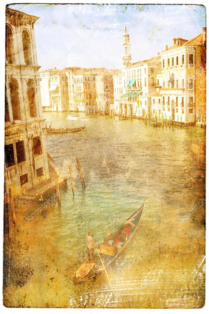 views of Venice in vintage style