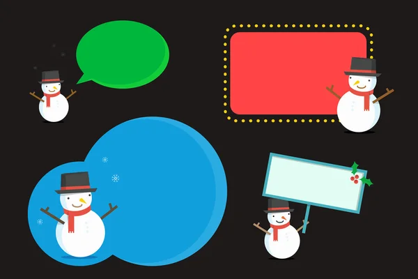 Snowman and Christmas banner — Stock Vector