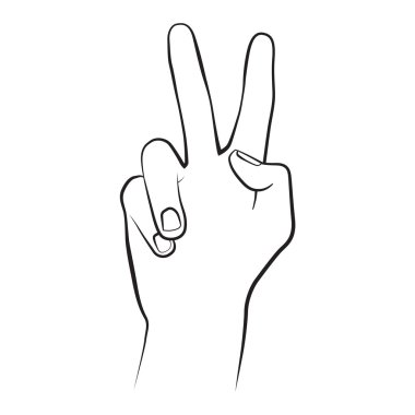 Üye siluet el beyaz arka plan üzerinde. Vektör