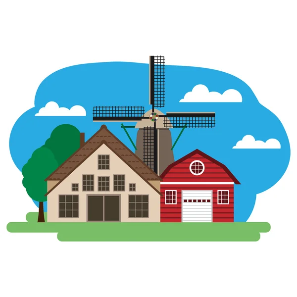 Vector illustration of farm. — Stock Vector