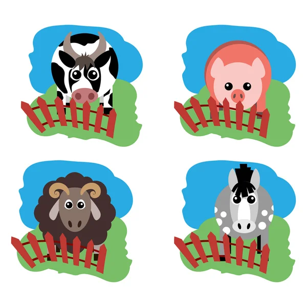 Vector illustration of farm animals and related items. Royalty Free Stock Illustrations