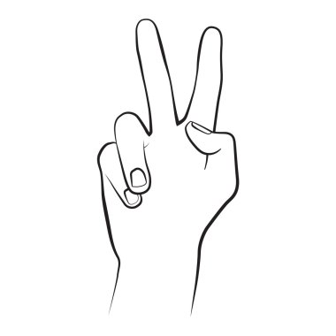 Üye siluet el beyaz arka plan üzerinde. Vektör